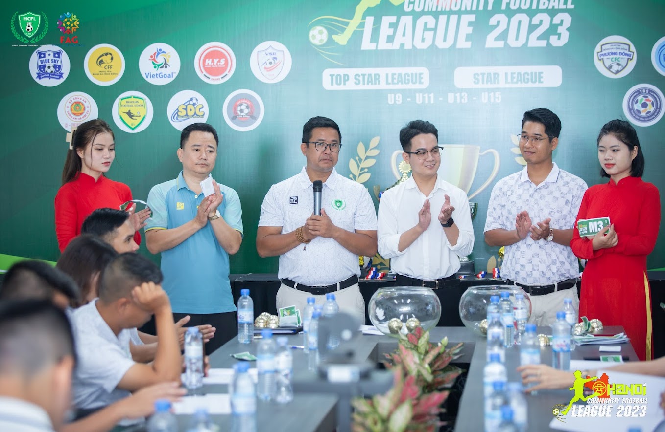 Lễ ra mắt giải và bốc thăm chia bảng giải bóng đá  HANOI COMMUNITY FOOTBALL LEAGUE - HCFL 2023/AS1 